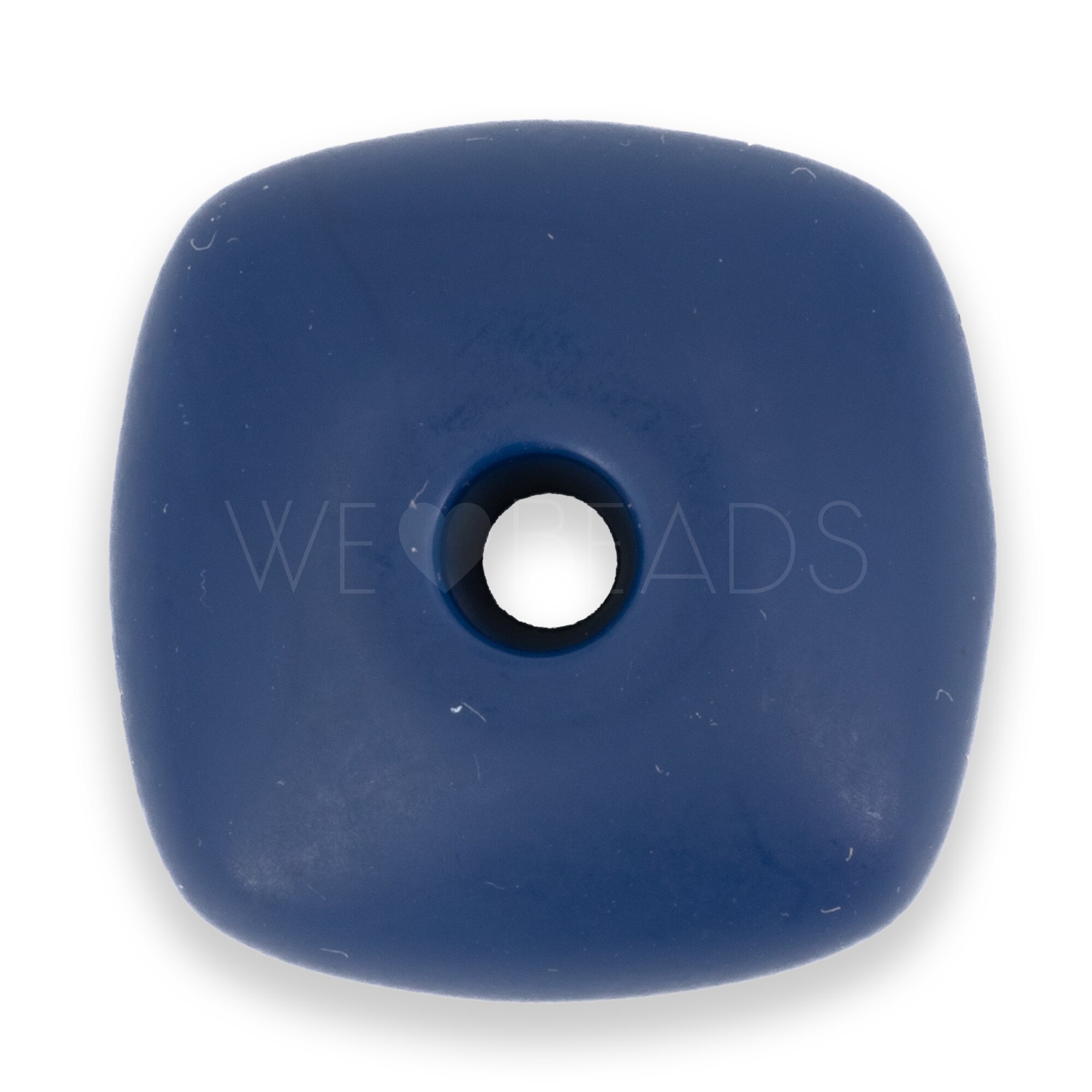 32mm Rechteck Perle in saphirblau