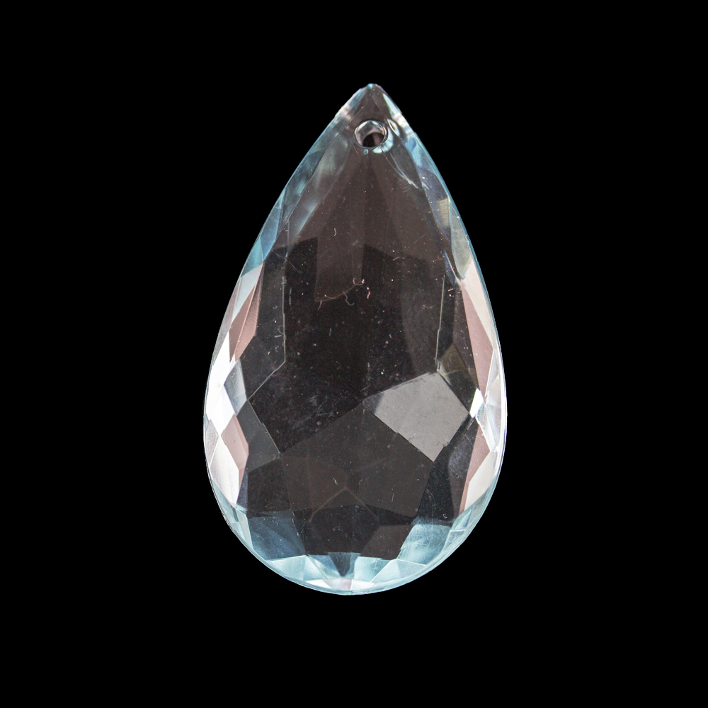 37x22 Tropfen Anhänger - Aqua Transparent