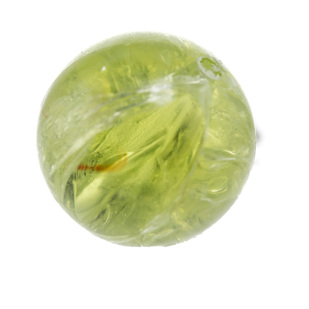 12mm Rundperle in  Peridot Transparent, Crash