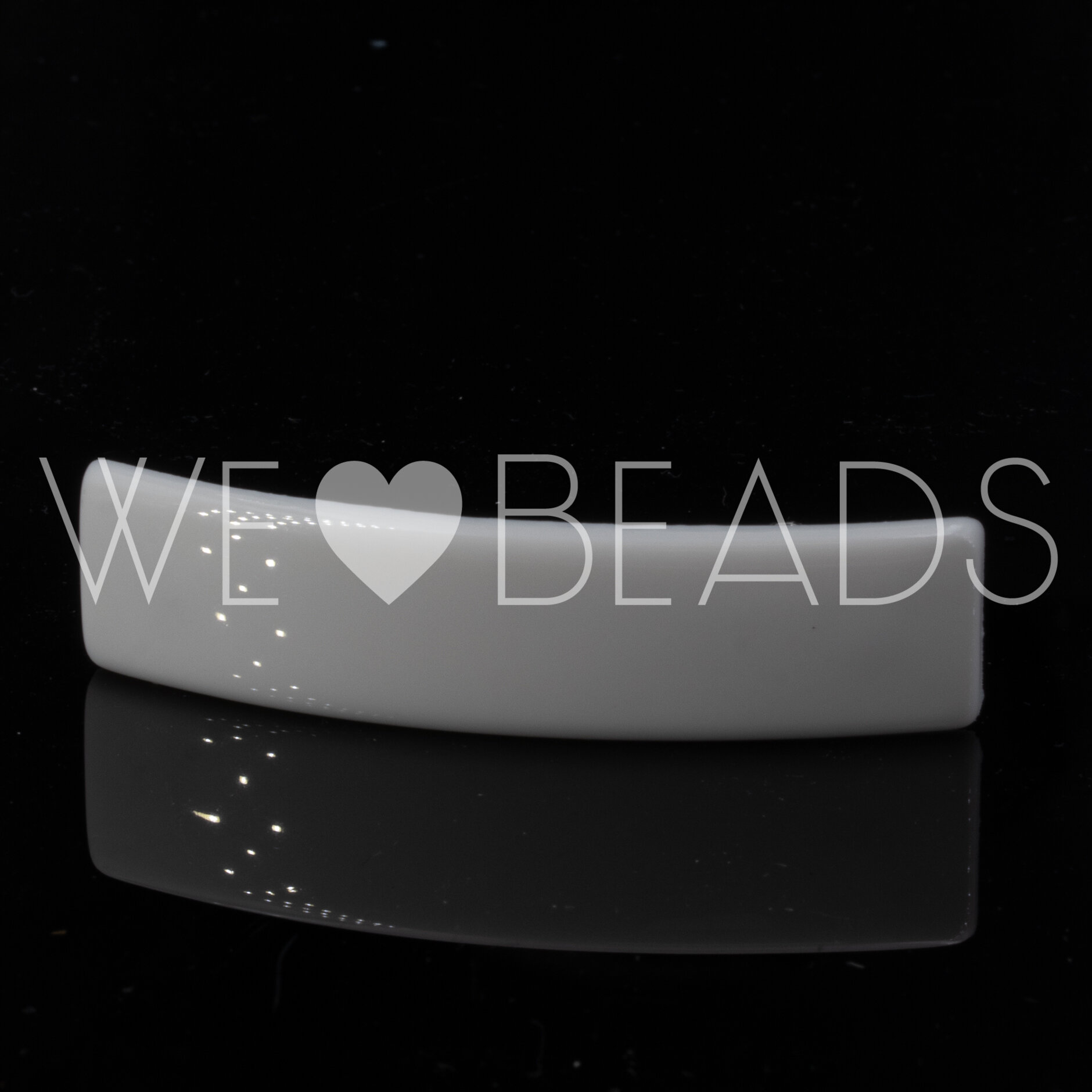 Haarspange Rechteck in weiss medium