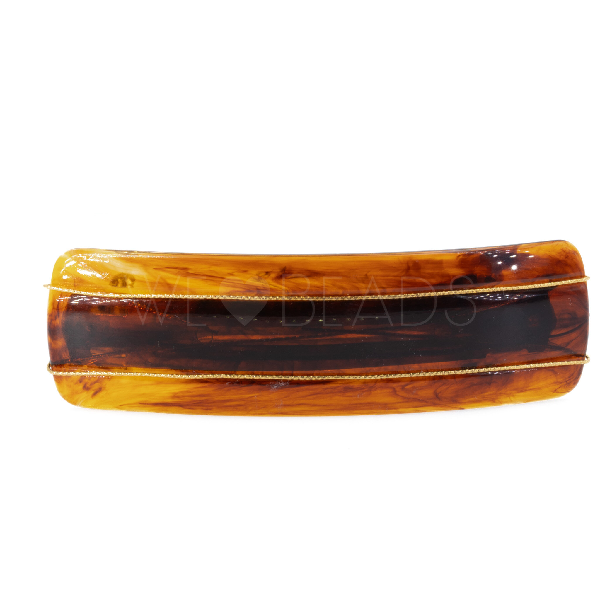 Patentspange Rechteck in Havanna 