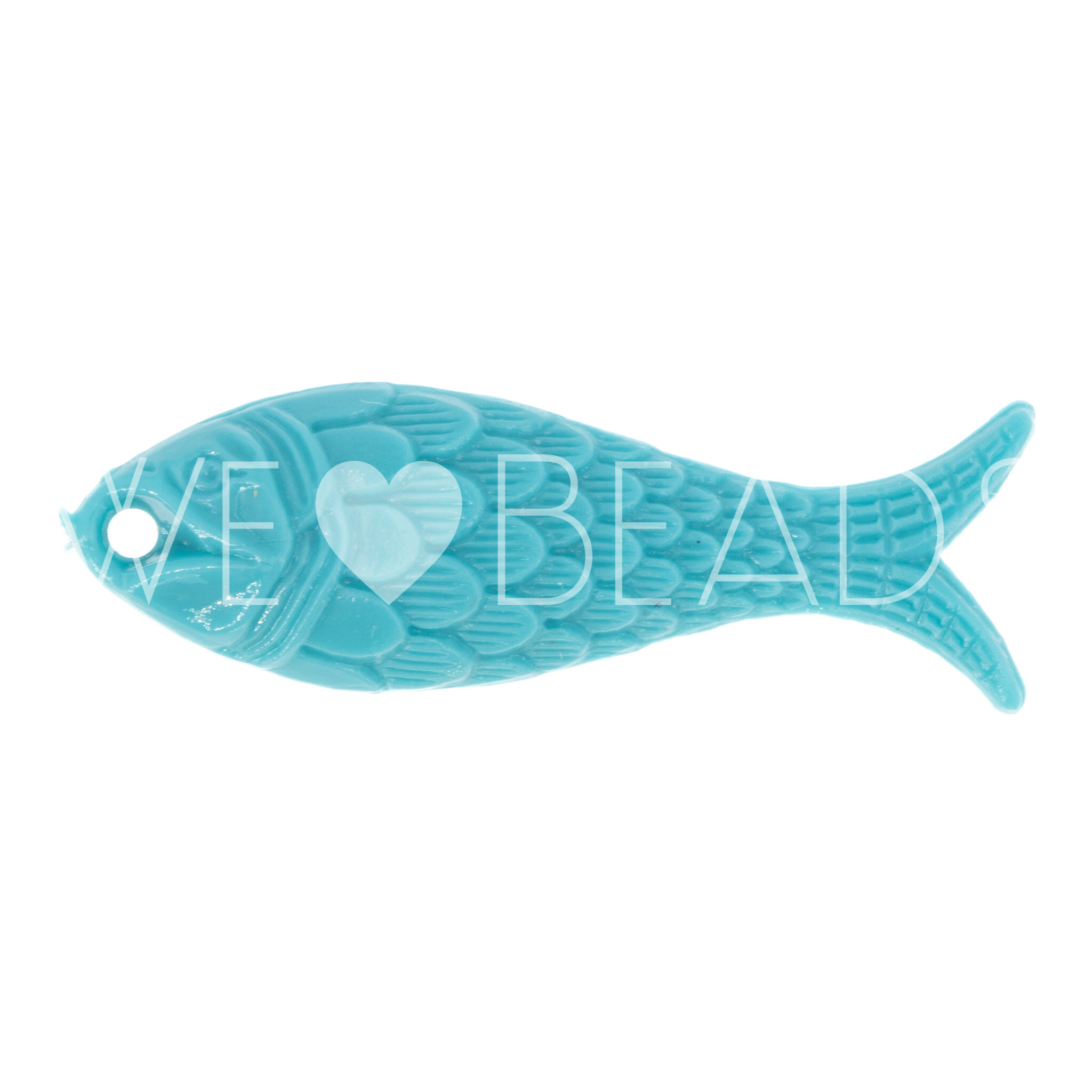 27x9 Fisch Charm in turquoise  Opaque