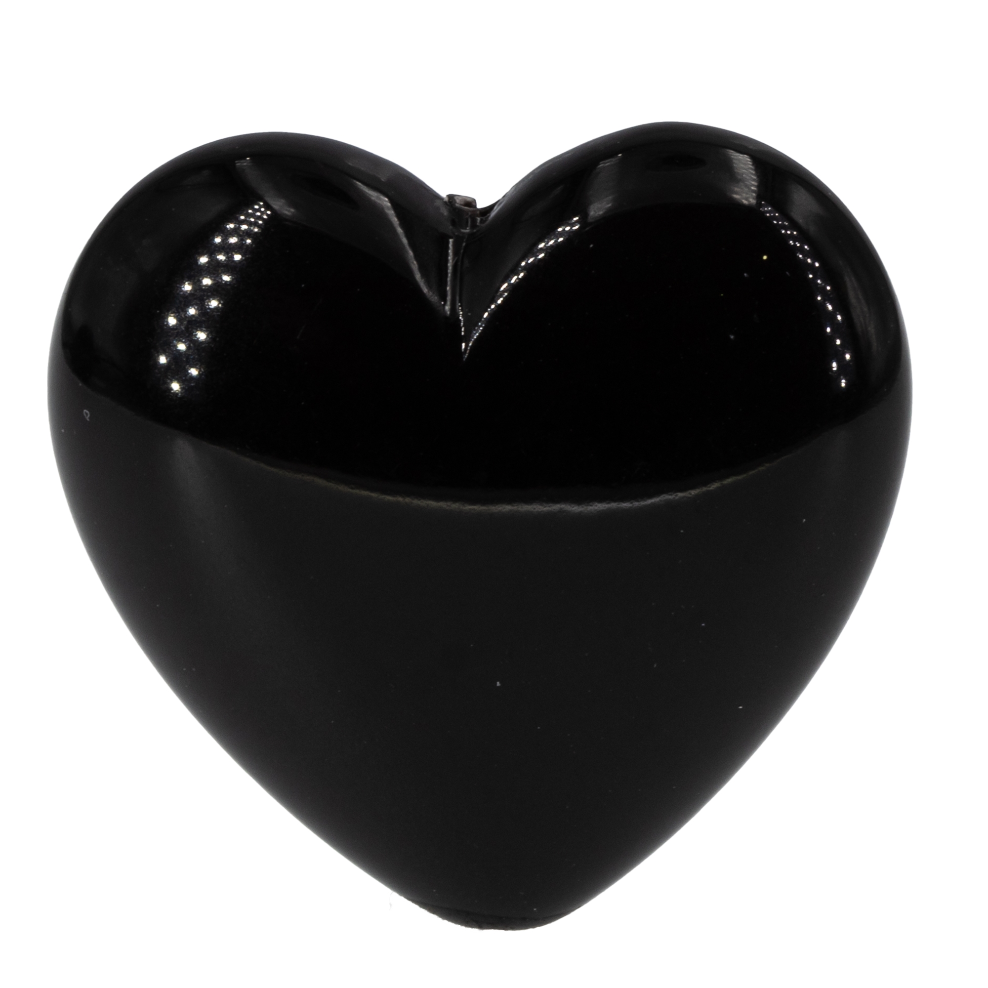 28mm Herz-Perle in schwarz Satt