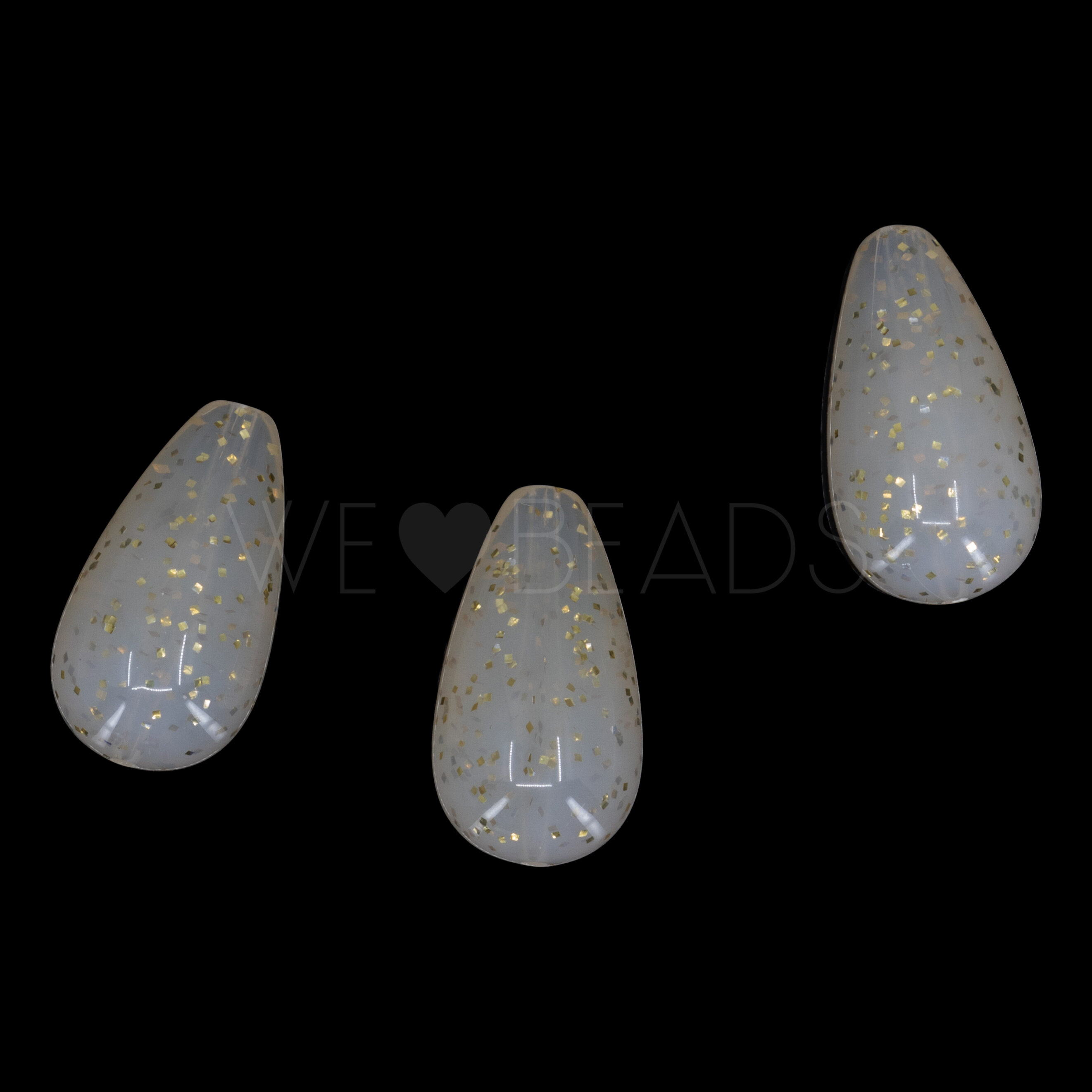 18x10 Tropfen Perle in opal glitzer