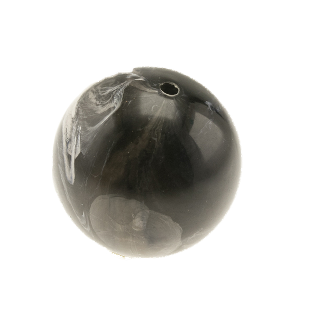 14mm Roundbead in raven grey  Marbled