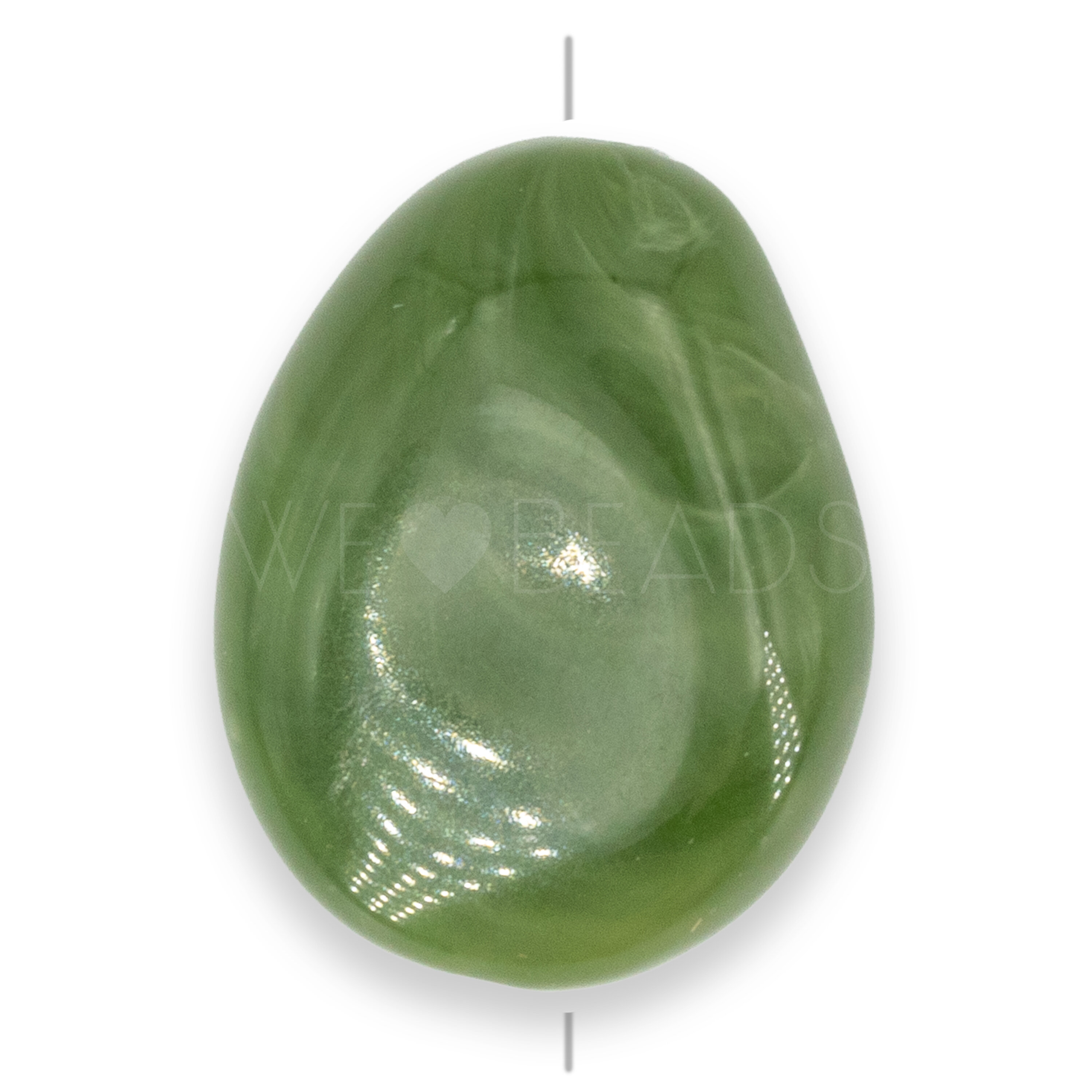 22x17 Perle Barock in dunkeles jadegrün