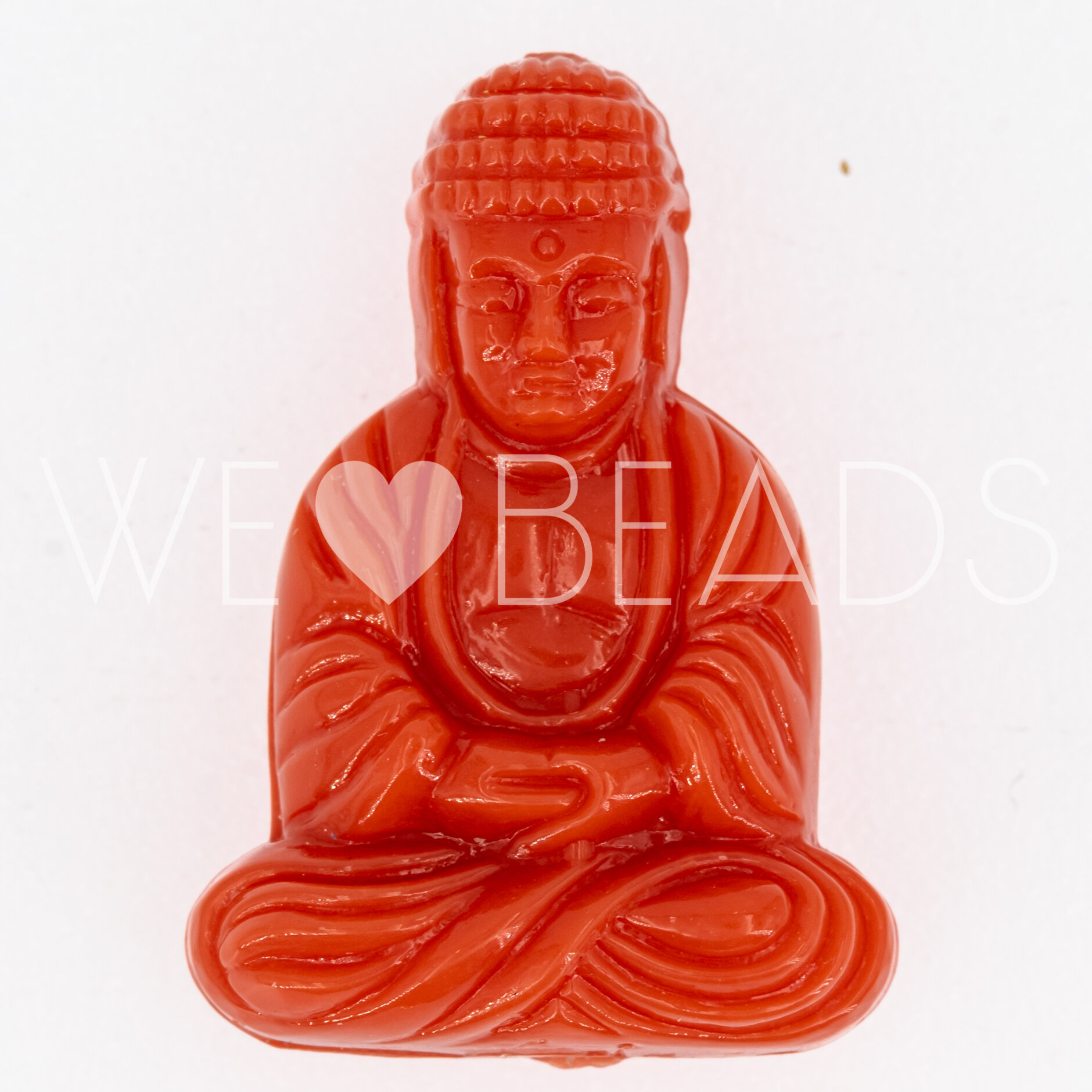 25x18 Buddha-Perle sitzend in korall Satt