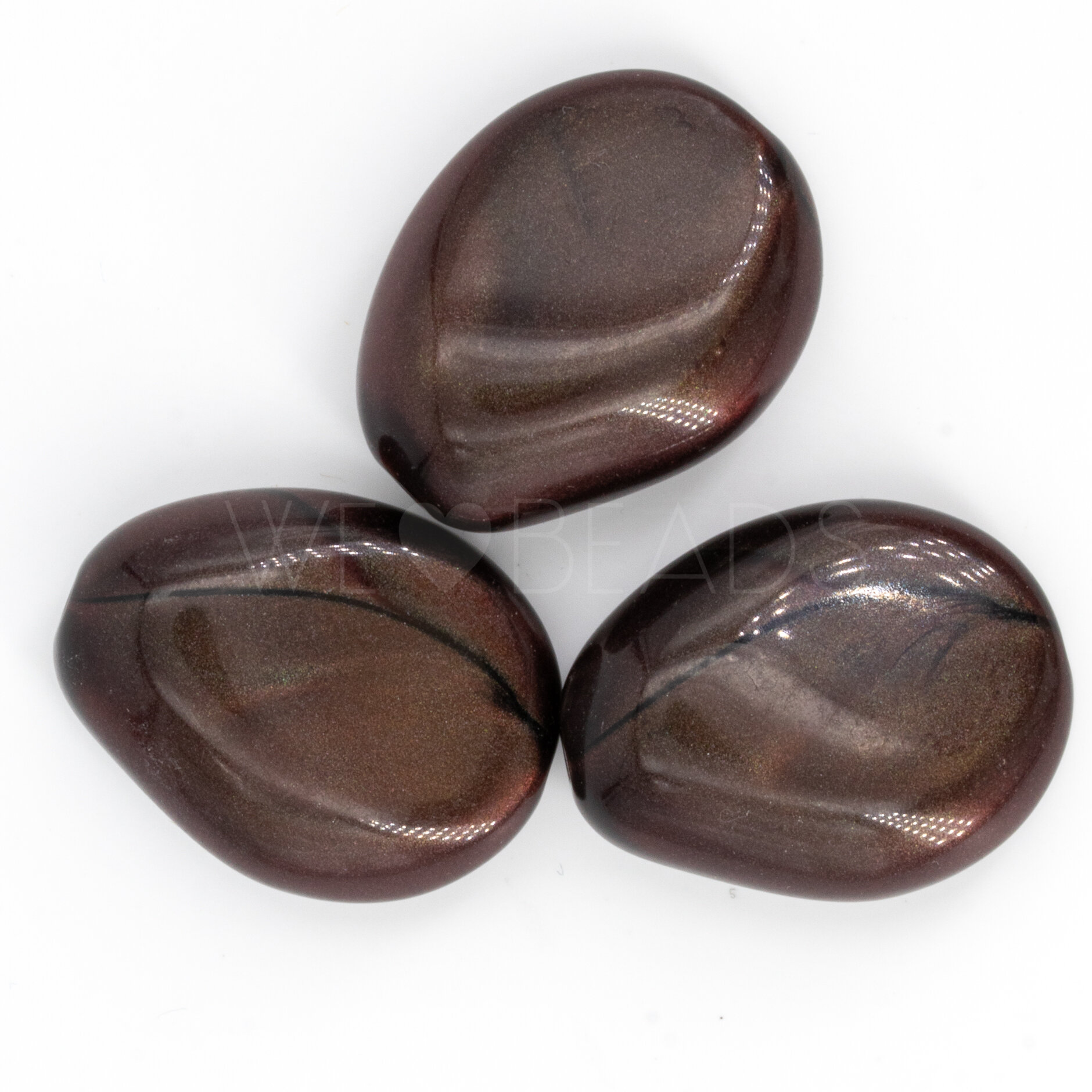 26x20 Perle Barock in iridisierendes Mahagoni braun 