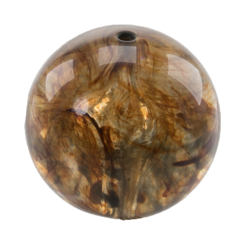 25mm Rundperle in  mandelbraun  Marmor