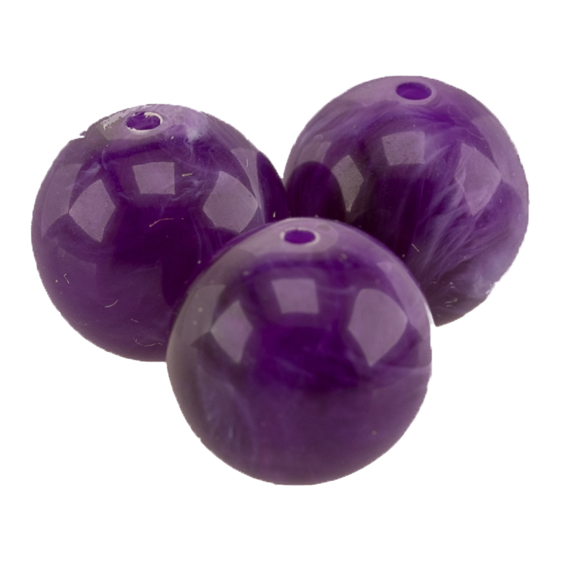 10mm Roundbead in purple violett Marbled