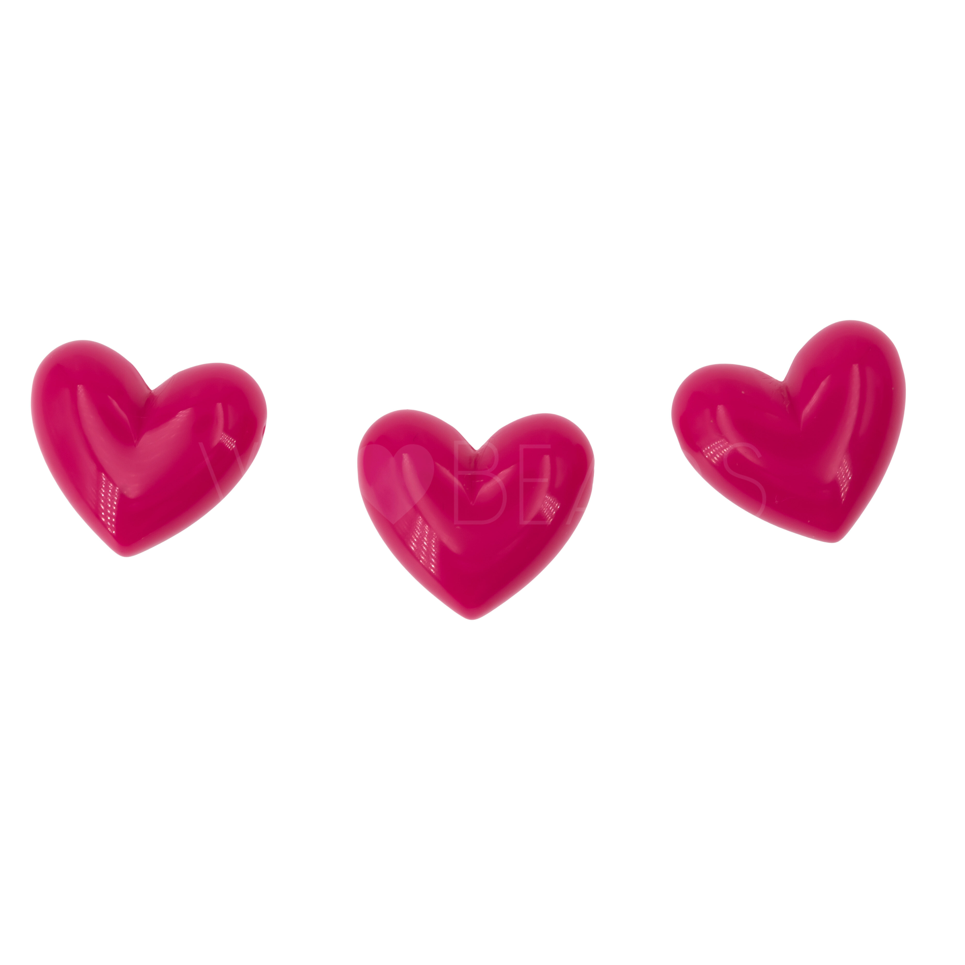 18mm Heart Beads in pink