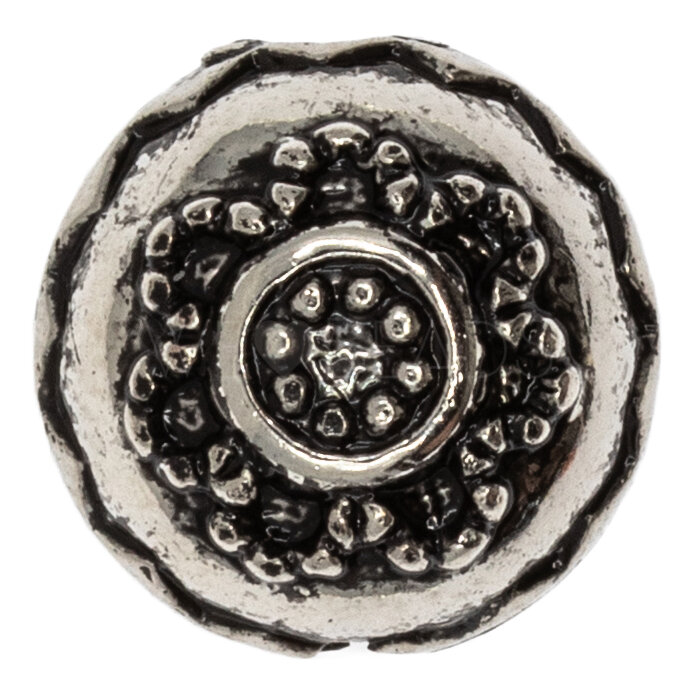 13mm Round Beads in antique silver