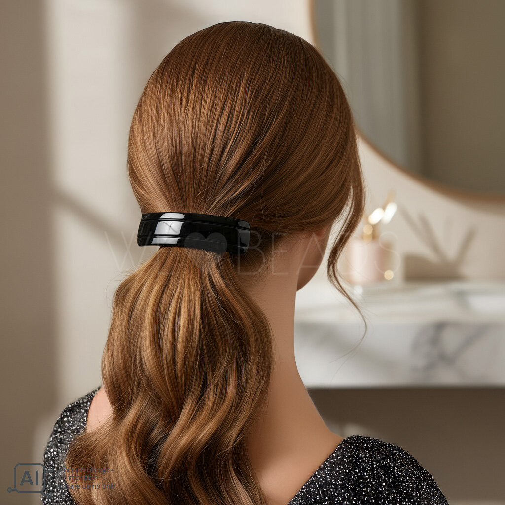 Patentspange Rechteck in elfenbein 