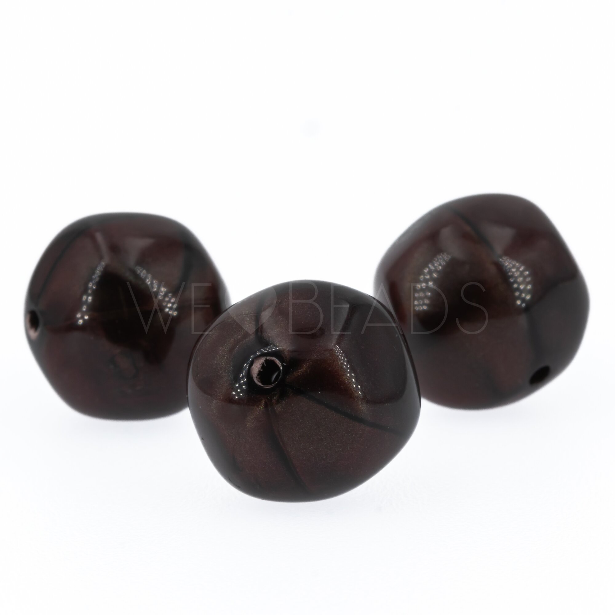 15mm baroque Beads- radiant Mahagony brown Silk