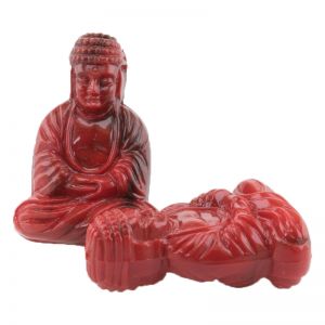 25x18 Sitzender Buddha in dunkelrot 