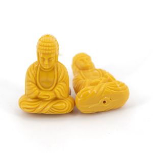 25x18 Sitzender Buddha in senfgelb 