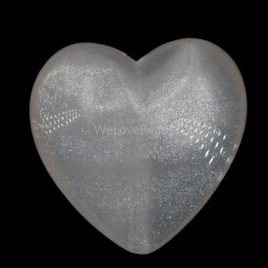 18mm Herz Perle in weiß / Glitter 