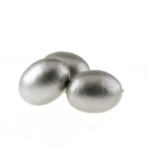 28x22 Paper mache perle oval in silbergrau metallic 