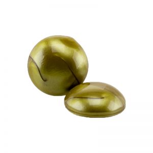 15mm Cabochon in goldenes olivgrün 