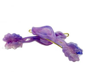6,1x1,6cm Drahtspange blume in multicolor lila